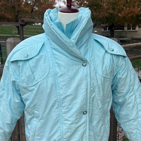Profile Vintage Ski Down filled Puffer Jacket Coat Women’s 8 Sky Blue - Picture 3 of 16